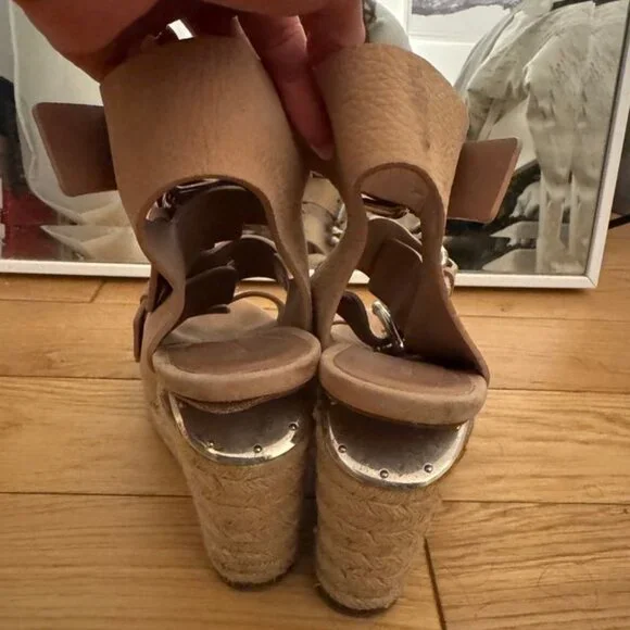 Alexander Wang ‘JO’ BUCKLE WEDGE SANDALS/ BLUSH New!! SIZE 39 - 8.5M - Picture 4 of 10